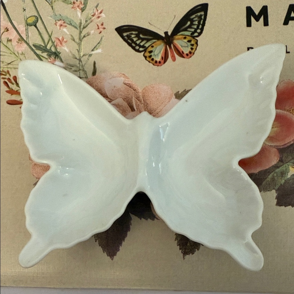 White Butterfly Jewelry Dish
